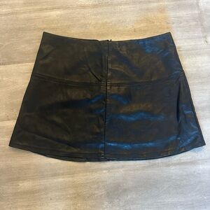 Jolt Black Faux Leather Mini Skirt